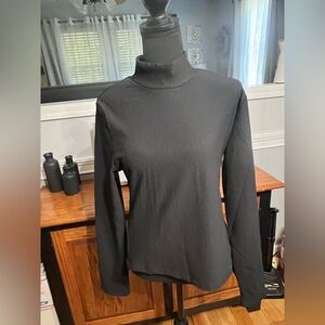 Black Ribbed Turtleneck Sweater